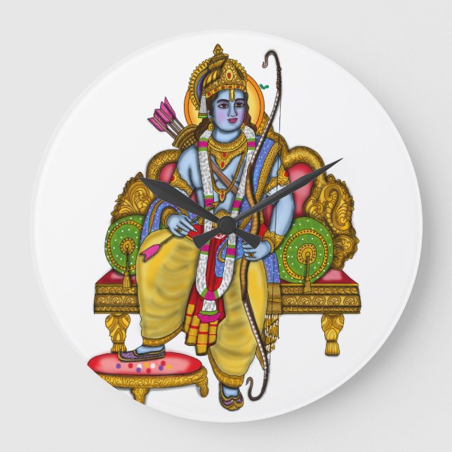 Lord Rama Clock Große Wanduhr (Vorderseite)
