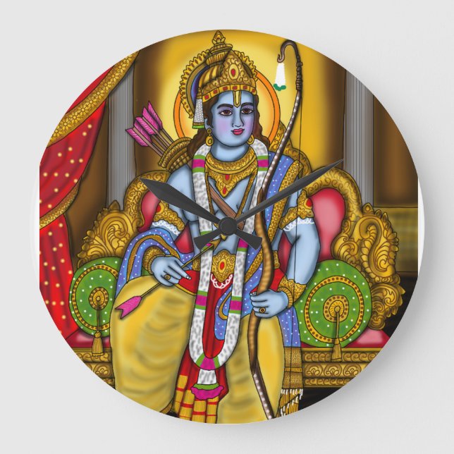 Lord Rama Clock Große Wanduhr (Vorderseite)
