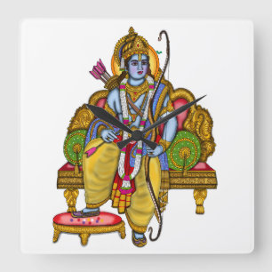 Lord Rama Clock Quadratische Wanduhr
