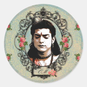 Lord Rama Indian Bollywood Yoga Meditation Gott Runder Aufkleber