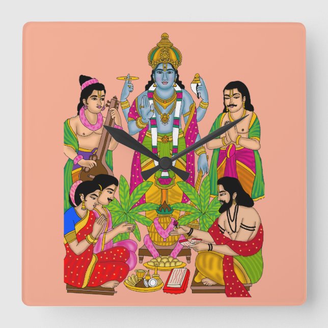 Lord Satyanarayan Wanduhr (Vorderseite)
