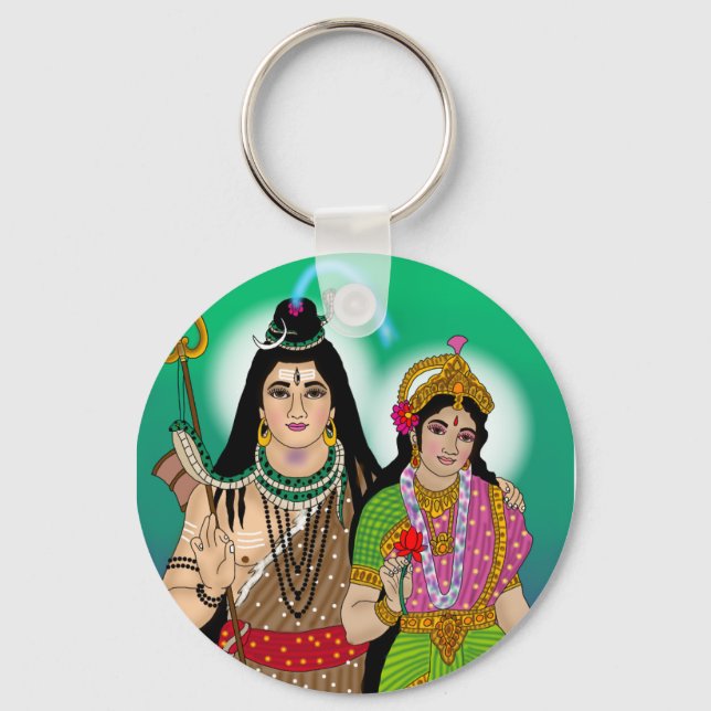 Lord Shiv Parvati Keychain Schlüsselanhänger (Vorderseite)