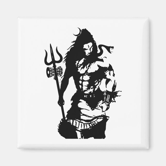 Lord Shiva Art Angry Trishul Magnet (Vorne)
