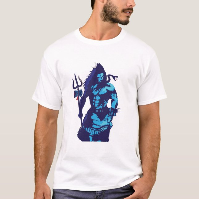 Lord Shiva Art Angry Trishul Mahadev Hindu god T-Shirt (Vorderseite)