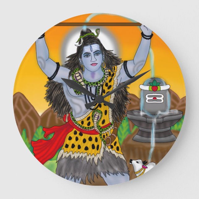 Lord Shiva Clock Große Wanduhr (Vorderseite)