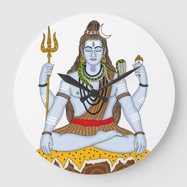 Lord Shiva Clock Große Wanduhr (Vorderseite)