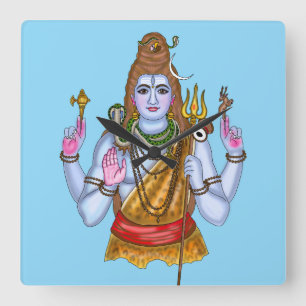 Lord Shiva-Handyhülle Quadratische Wanduhr