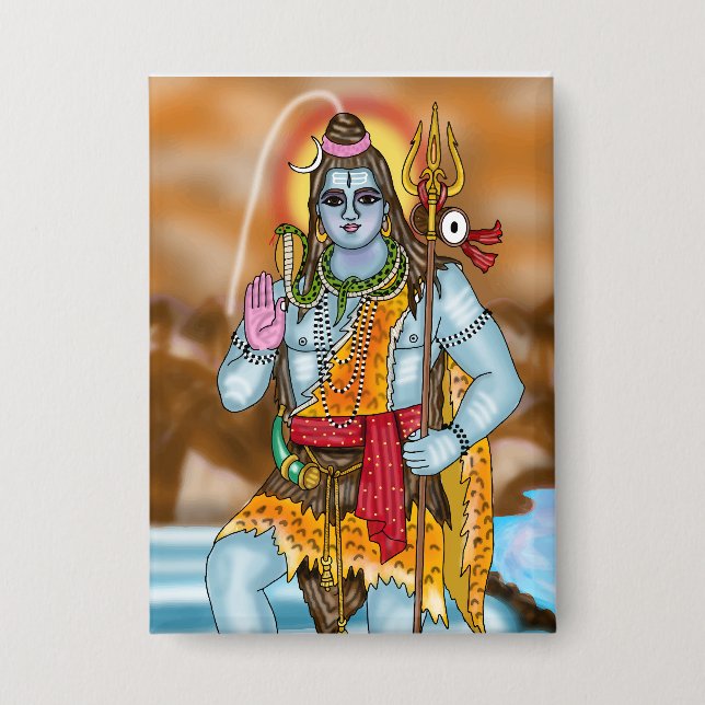 Lord Shiva Knopf Button (Vorderseite)