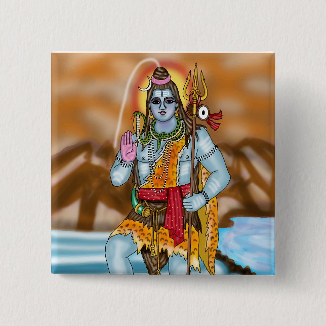 Lord Shiva Knopf Button (Vorderseite)