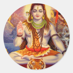 Lord Shiva Meditationsaufkleber Runder Aufkleber