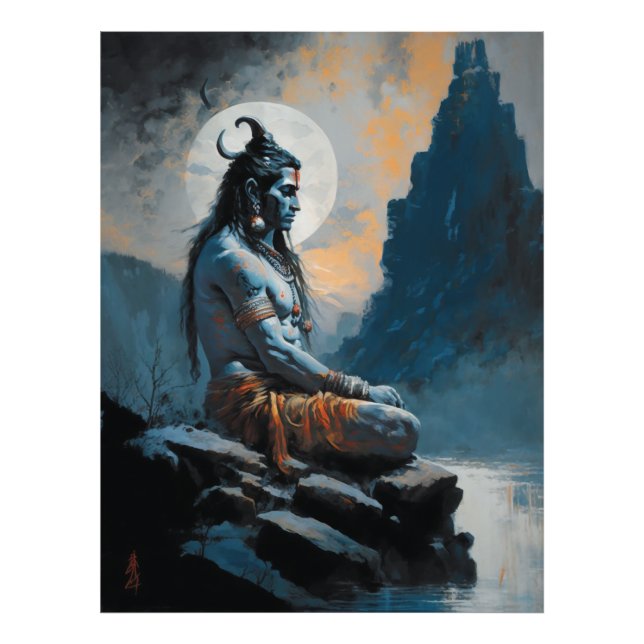 Lord shiva meditieren, häusliche Erwärmung, Gesche Fotodruck (Vorne)