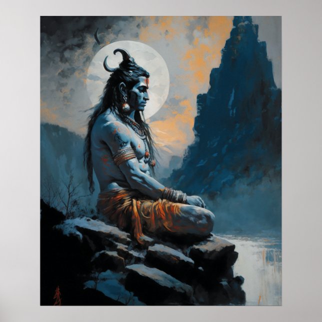 Lord shiva meditieren, häusliche Erwärmung, Gesche Poster (Vorne)