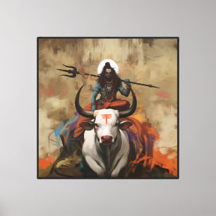 Lord Shiva on Nandi Leinwand Mauer Kunst