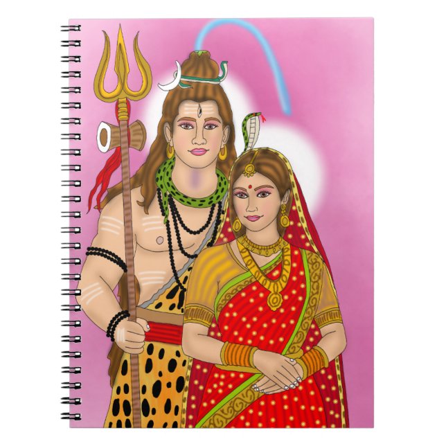 Lord Shiva Parvati Notebook Notizblock (Vorderseite)