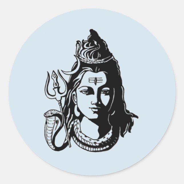 Lord Shiva Runder Aufkleber (Vorderseite)
