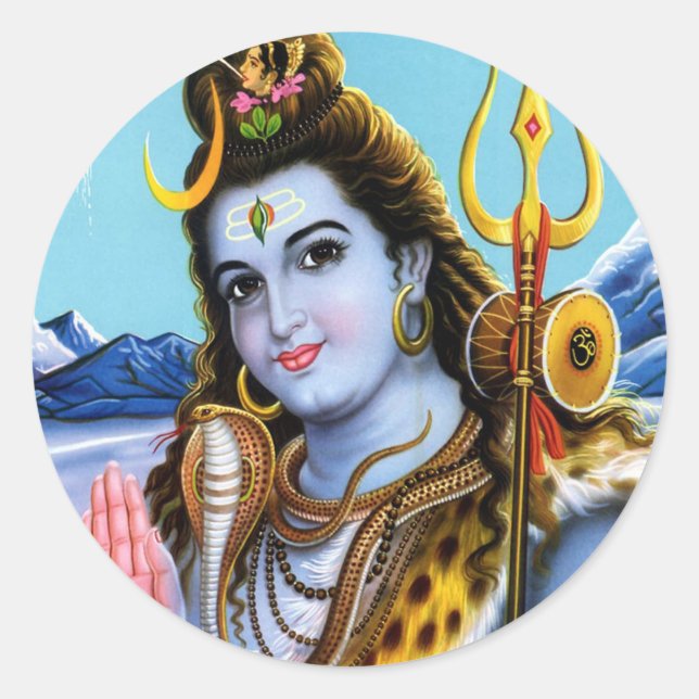 Lord Shiva Runder Aufkleber (Vorderseite)