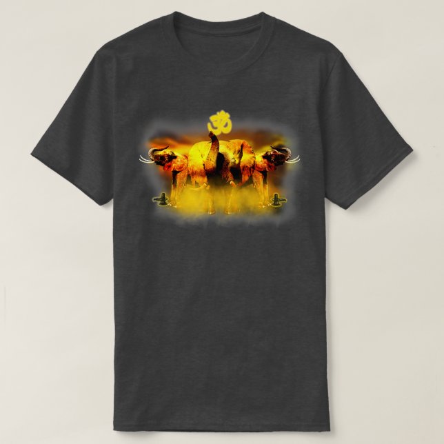 Lord Shiva Spiritualität Meditation Yoga Elefant T-Shirt (Design vorne)