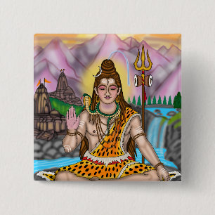 Lord Shiva Spiritueller Hindu-Gottheit Benutzerdef Button