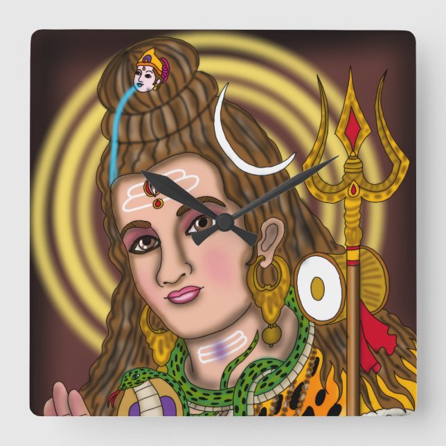 Lord Shiva Wanduhr (Vorderseite)