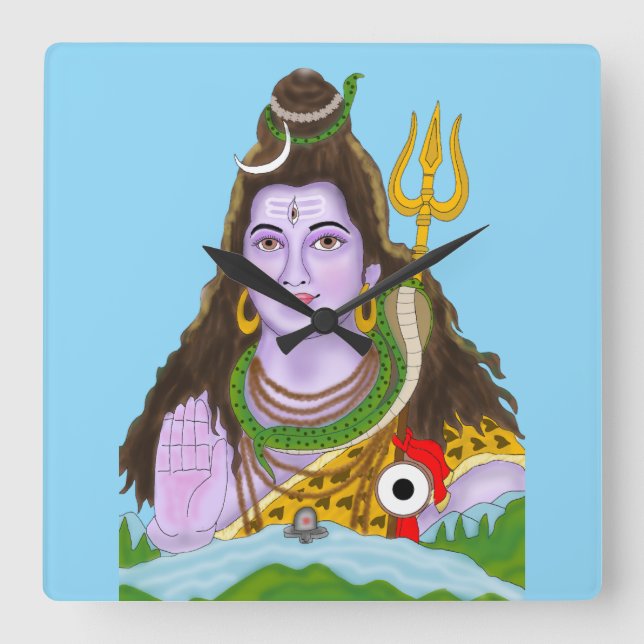 Lord Shiva Wanduhr (Vorderseite)
