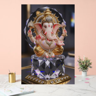 Lord Shree Ganesha Crystal & Diamond Skulptur Acrylschild