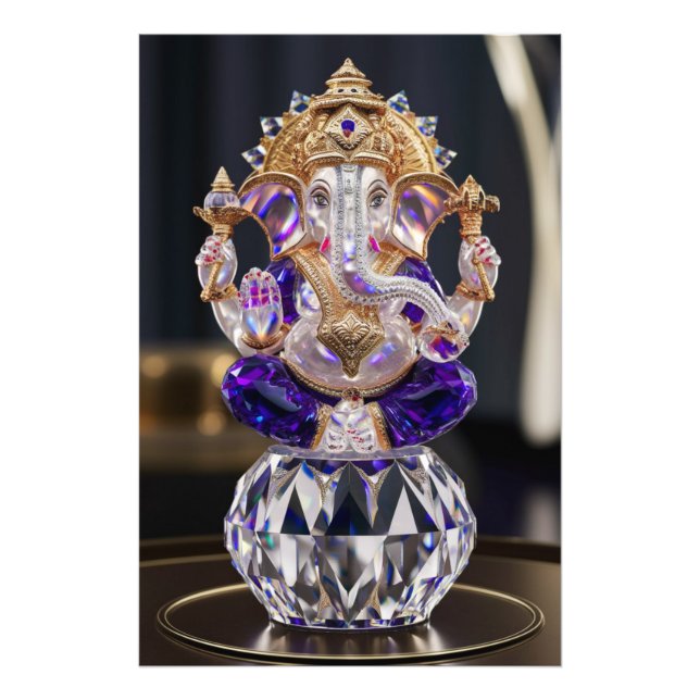 Lord Shree Ganesha Crystal & Diamond Skulptur Fotodruck (Vorne)