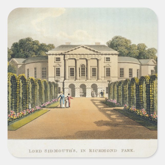 Lord Sidmouth's, in Richmond Park, von "Fragments" Quadratischer Aufkleber (Vorderseite)