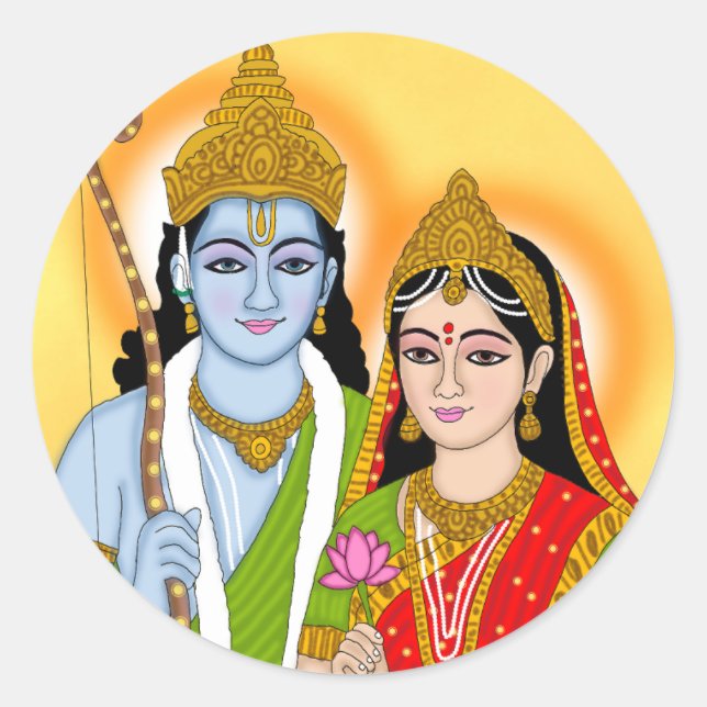 Lord Sita Ram Sticker – Divine Spiritual Decal (Vorderseite)