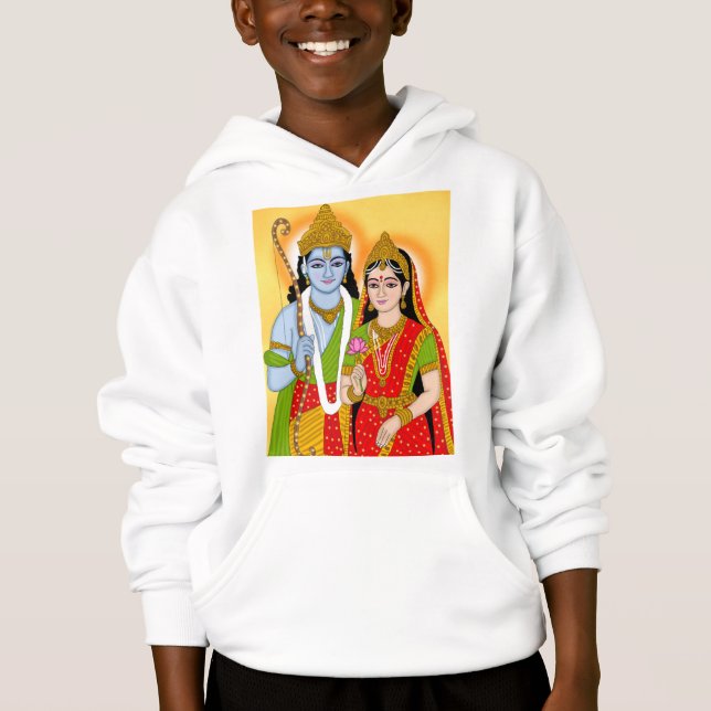 Lord Sitaram Hoodie – Spiritual Wear for Devotees (Vorderseite)