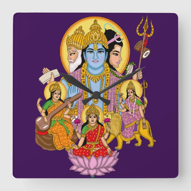 Lord Trinity Wall Clock Quadratische Wanduhr (Vorderseite)