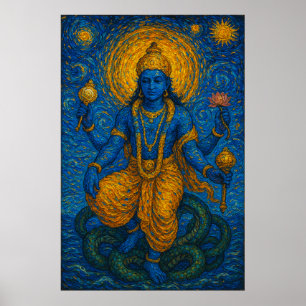 Lord Vishnu Bewahrer des Universums Artwork Poster