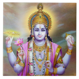 Lord Vishnu Floral Fine Art Fliese