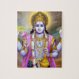Lord Vishnu Floral Fine Art Puzzle