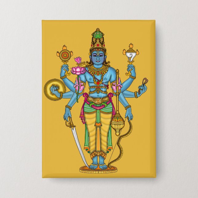 Lord Vishnu Knopf Button (Vorderseite)