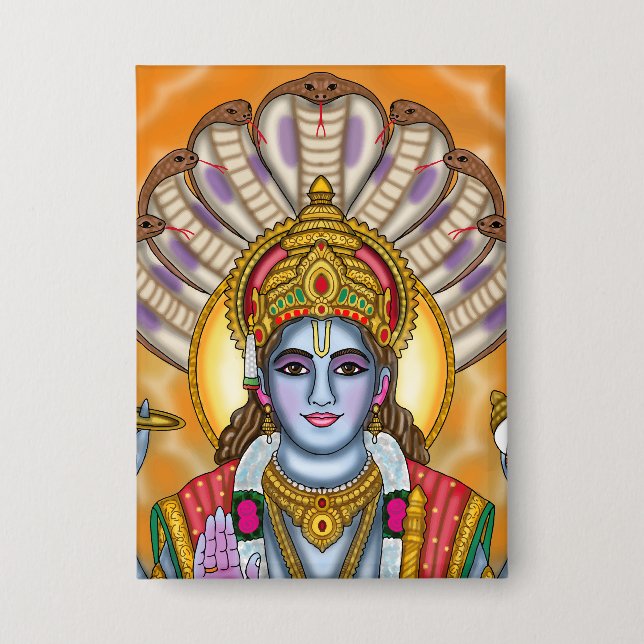 Lord Vishnu Knopf Button (Vorderseite)