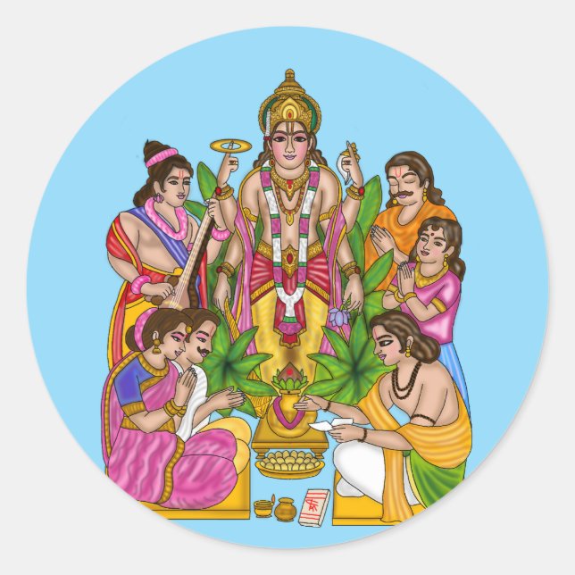 Lord Vishnu Satyanarayan Aufkleber (Vorderseite)