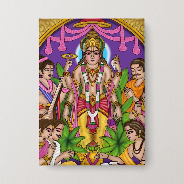 Lord Vishnu Satyanarayan Knopf Button (Vorderseite)