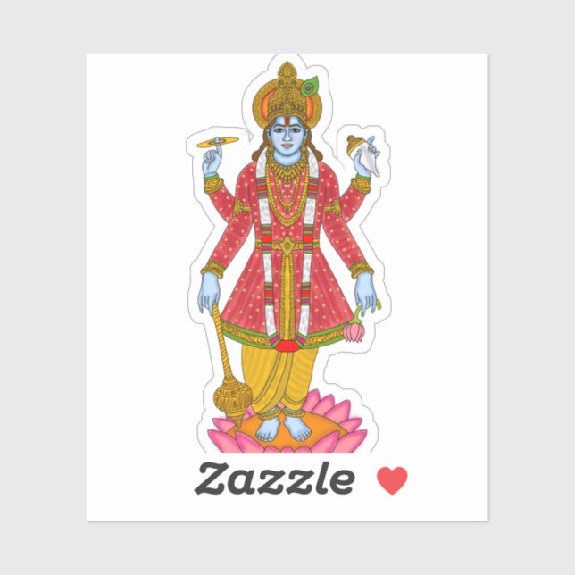 Lord Vishnu Sticker (Blatt)