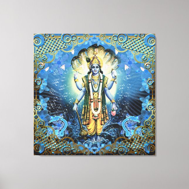 Lord Vishnu - Wrapped Canvas Leinwanddruck (Vorderseite)
