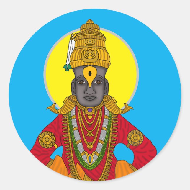 Lord Vitthal-Aufkleber Runder Aufkleber (Vorderseite)