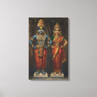Lord Vitthal und Rakhumai Devi Leinwand Wall Art