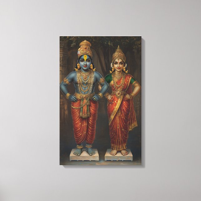 Lord Vitthal und Rakhumai Devi Leinwand Wall Art (Vorderseite)