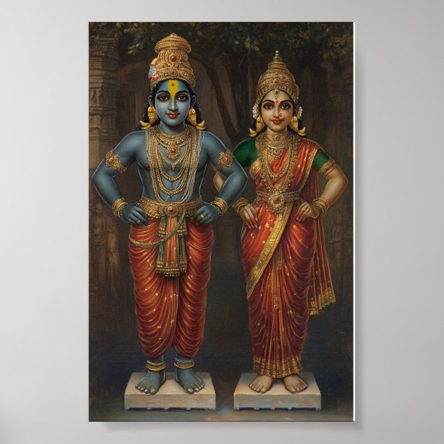 Lord Vitthal und Rakhumai Devi Poster (Vorne)