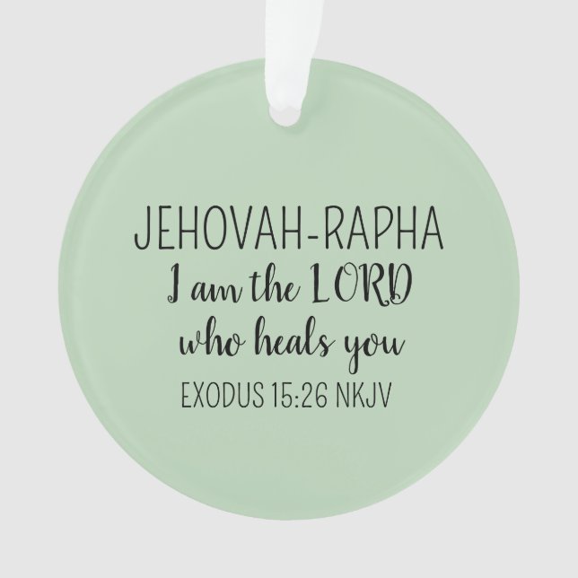 Lord Who Heals Light Green Simple Christian Ornament (Vorderseite)