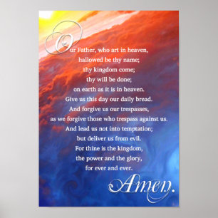 Lords Gebet Christlich Inspirational Spirituell Poster