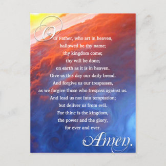 Lords Gebet Christlich Inspirational Spirituell Postkarte
