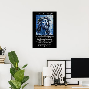 Lord's Prayer Blaue Palettenmesser Christus-Sanctu Poster