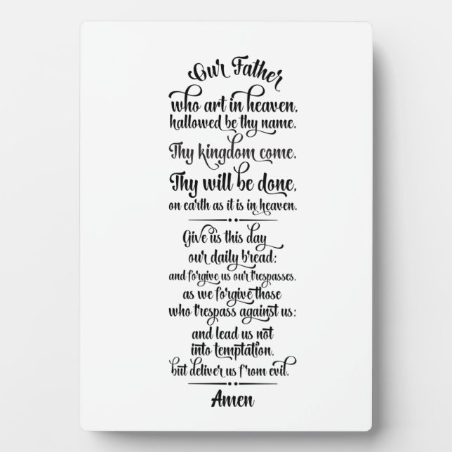 Lord's Prayer Fotoplatte (Vorderseite)