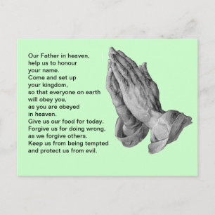 Lord's Prayer Green Postkarte
