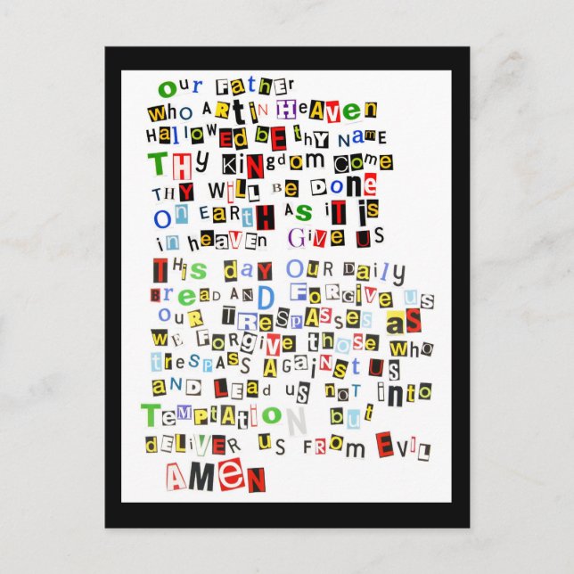 Lord's Prayer Postkarte (Vorderseite)